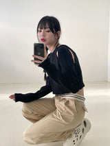 Waist point two tuck slacks
