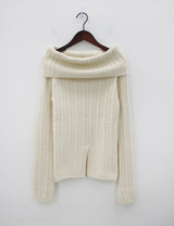 スプリットポイントオフショルダーニット/Split Point Off-Shoulder Knit (2color)