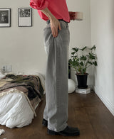 ソフトグレーワイドデニムパンツ/Soft Gray Wide Denim