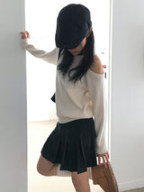 Belan golden pleated mini skirt