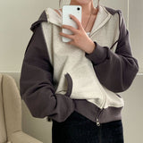 [BELLIDE MADE] Spring version. Raglan color zip-up hoodie
