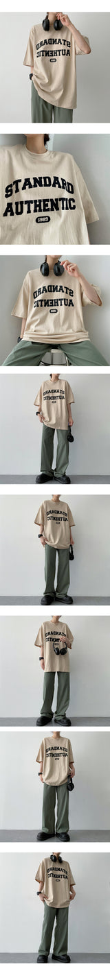 テクスチャーレタリングショートスリーブTシャツ/ Texture lettering short-sleeved T-shirt