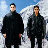 [UNISEX] 'CUL' Reversible Leather and Paisley Bomber Jacket (Black) (6656411271286)