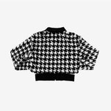 Monet Hound Checked Fur Jacket