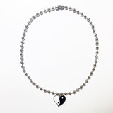 Ying yang heart necklace (6672843374710)