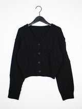 ブロック ニット カーディガン / Block knit cardigan (3color)