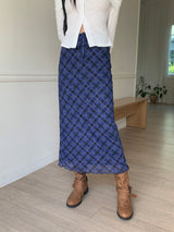 Kimo y2k retro check long skirt