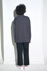 KNIT X TERRY COMBINATION POCKET TEE (Charcoal) / コンビネーションポケットTシャツ