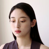 [single earring]14K gold rectangle one-touch earring (6680494145654)