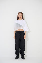 メッシュショートスリーブクロップTシャツ / TOP(9238) Mesh Short Sleeve Crop Tee