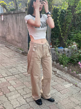 Waist slit lettering t