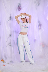 フライレタリングクロップTシャツ/TOP(9278) Fly Lettering Crop Tee