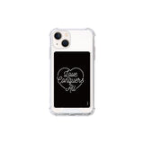 (Card storage case) Heart Graphic phone case_Black