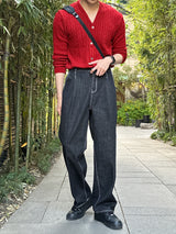 クボセミワイドローデニムパンツ / Kubo Semi-Wide Raw Denim Pants (2 colors)