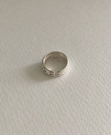 [92.5silver] ダブルフラットベイビーオープンリング