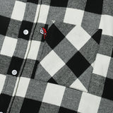 オーバーフィットフランネルシャツ/OVERFIT FLANNEL SHIRTS-WHITE+BLACK
