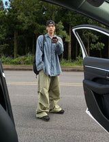 No.0344 washed denim over SHIRT