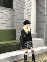 Preppy Pleated Tennis Check Skirt