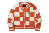 チェッカーボードテリーカーディガン/CHECKER BOARD TERRY CARDIGAN_ORANGE