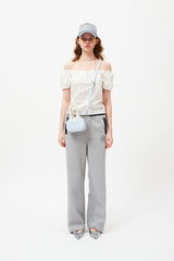 チェリーレーススクエアネックブラウス / CHERRY LACE SQUARE NECK BLOUSE [WHITE]