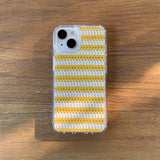 STRIPE HARD JELL CASE - YELLOW