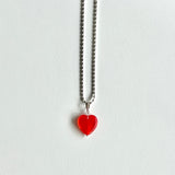 グラスハートネックレス/GLASS HEART NECKLACE(RED)