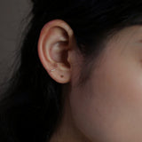 14Kゴールドボール3MMピアス/14K GOLD BALL 3MM EARRING_2COLOR (silicone clutch)