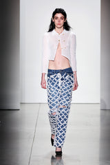 [23SS LSD COLLECTION] グリッドアンバランスニットカーディガン / [23SS LSD COLLECTION] ﻿Grid Unbalance Knit Cardigan