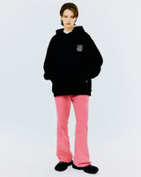 バックスプレータイポフーディー/BACK SPRAY TYPO HOODIE-BLACK