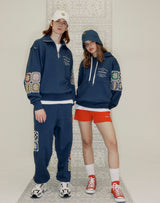 GRANNY SQUARE HALF ZIP UP SWEATSHIRT NAVY (6691434201206)