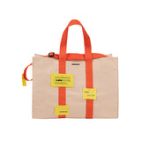 コットン 2WAY キャンバスバッグ / COTTON 2WAY CANVAS BAG-CREAM+ORANGE