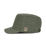 VA Square Stud Wool Bellboy Cap / Green