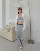 リネンデニムパンツ/no.5167 Gray Linen Denim Pants