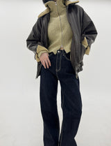 ボカシニットビッグカラーカーディガン / Bokashi Knit Big Collar Cardigan (2color)