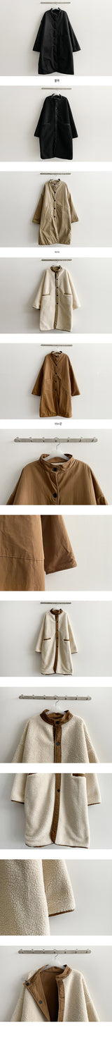 [Double-sided] [Wool] Lette Woolly Privacy Blonde Padded Bomber Jacket