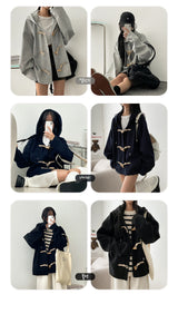 Soft button tteokbokki hooded jacket