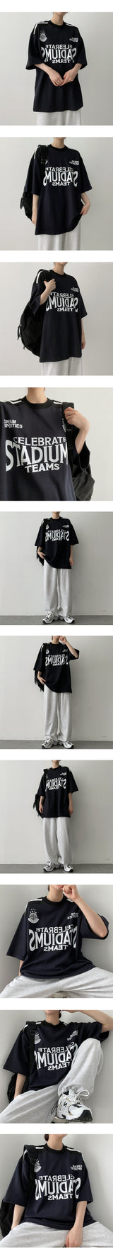 デウムカラーラインボキシー半袖Tシャツ / Deum Color Line Boxy Short Sleeve Tee