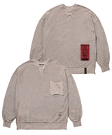 インサイドアウトピグメントオーバーサイズミディアムスウェット/22 INSIDEOUT PIGMENT OVERSIZED MEDIUM SWEAT CREWNECK BEIGE / NAVY / CHARCOAL