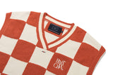 チェッカーボードテリーベスト/CHECKER BOARD TERRY VEST_ORANGE