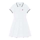 スモールチェリーフレアーピケドレス／SMALL CHERRY FLARED PIQUE DRESS [WHITE]