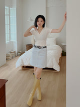 ホワイト デニム スカート / no.6176 White Denim Skirt