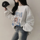rear poodle printed overfit napping sweatshirt