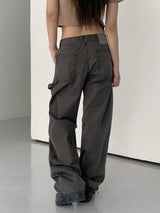 ミルカンサマーファブリックカーペンターポケットロングコットンパンツ / Milcan Summer Fabric Carpenter Pocket Long Cotton Pants