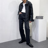 レザーピンタックジャケット/EV leather pin tuck jacket (3 colors)