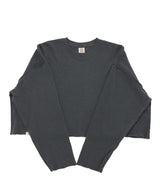 VINTAGE P. DYEING CUT-OUT CROP-TEE (Charcoal) / ビンテージダイングアウトクロップT