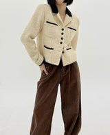ウールツイードポイントジャケット / Wool Tweed Point Jacket (2color)