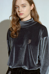 "PRE-ORDER 11/09~" DROP-SHOULDER VELVET TURTLE-NECK TEE / [プレオーダー11月09日〜] ドロップショルダーベルベットタートルネックTシャツ (4578690531446)