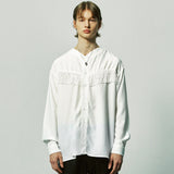 ウェスタンフリンジvネックカラーシャツ / western fringe v-collar shirts white