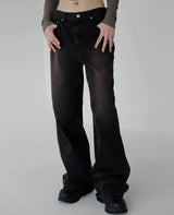 ブラウンウォッシュドデニムトラウザーズ / Brown washed denim trousers