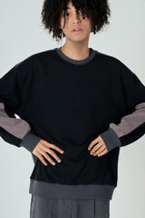 ノベルティエルボーカットスウェットシャツT61/Novelty Elbow-Cut Sweatshirt T61 Black